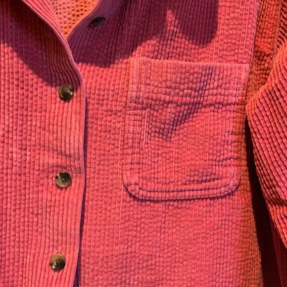 L.L. Bean Pink Corduroy Button Up Shirt Size Large - Picture 2 of 5